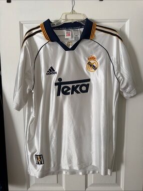 adidas Real Madrid White Navy & Gold Football Jersey